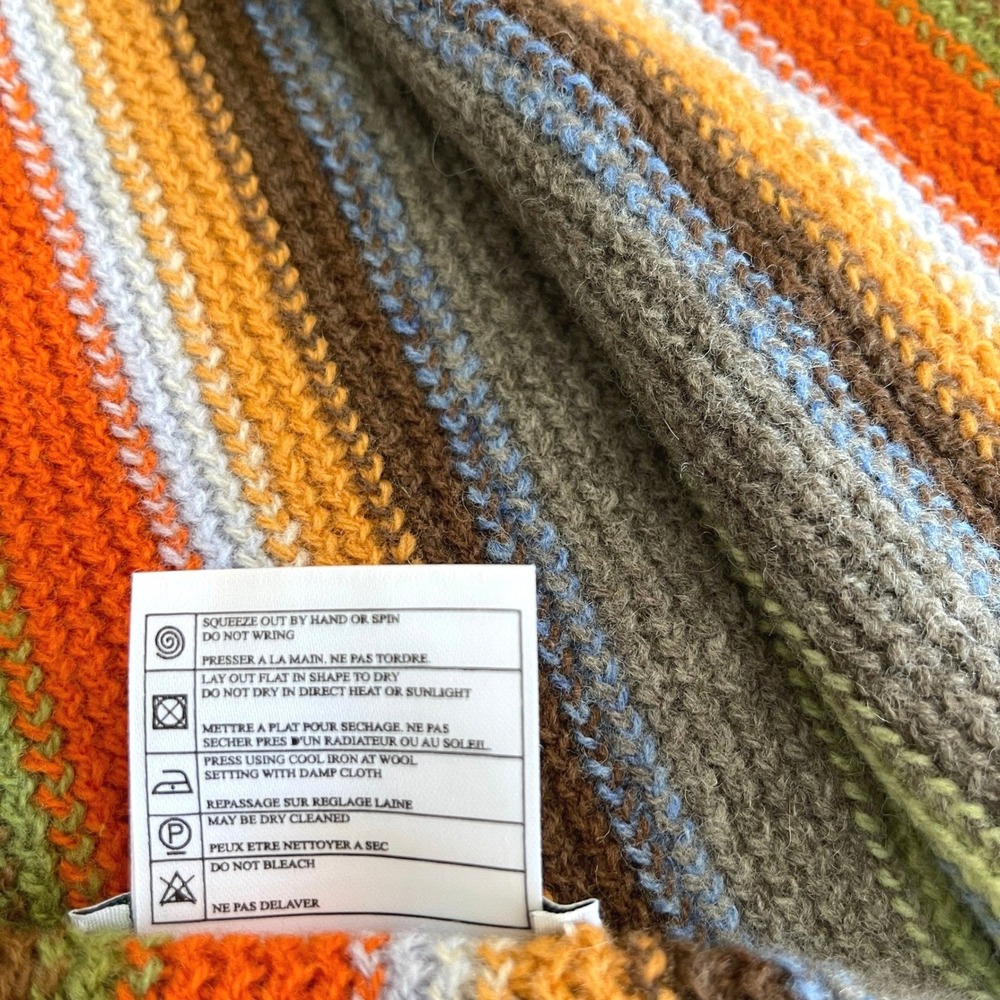 William Brunton Hand Knits Striped Fringe Lambswool Scarf Scotland Multicolored - Picture 12 of 15